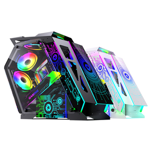Lovingcool MATX Estuches de computación de vidrio templado Escritorio Cool SPCC Estuches y torres de computadora para juegos con ventilador Vertical <span class=keywords><strong>PC</strong></span> Chasis USB3.0 - Product Image 4