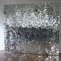 Panneaux muraux carrés à paillettes DAMAI, décor mural scintillant pour les décorations de fête de remise de diplôme, d'anniversaire, de mariage, de fête de fiançailles