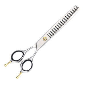 Ac 7 Inch Fluffy Fishbone Shears 7.5 Inch Straight And Curved Pet Grooming Scissors Aichi 440C Japan Made - Product Image 4