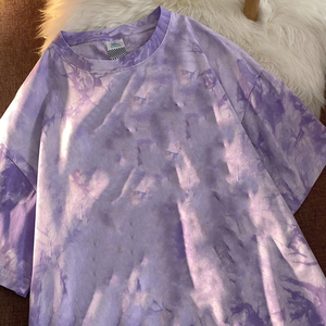 เสื้อยืดสตรีทแวร์เสื้อ Y2k เสื้อมัดย้อมพิมพ์ลายตัวอักษรแขนสั้นวินเทจฤดูร้อน - Product Image 3