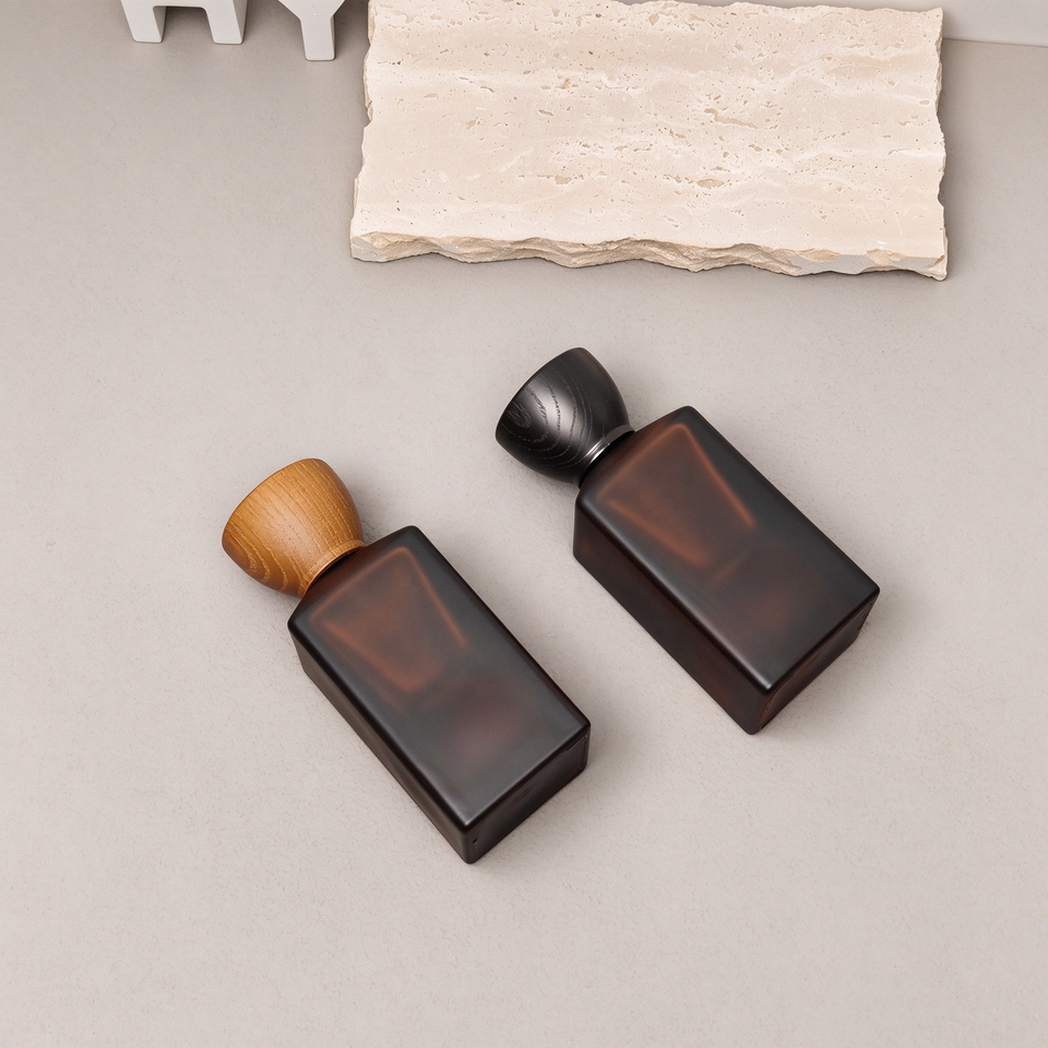 50ml Luxury Custom Frosted Color Square Glass Perfume Bottle with ...