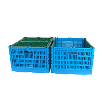 Caisse en plastique pliable robuste et ventilée HUADING 600*500*340 mm pour le transport en vrac de légumes racineux