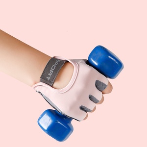 Hafif nefes Anti kayma şok emme ayarlanabilir yarım parmak spor spor eldiven kadın erkek için - Product Image 5