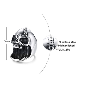 Anello da Bar apribottiglie con testa di teschio fantasma in acciaio inossidabile per uomo - Product Image 2