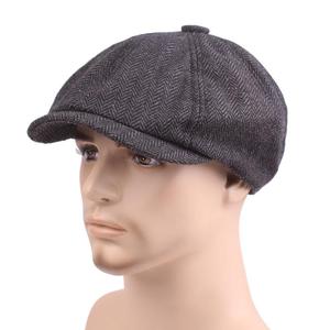Chapeau octogonal classique à chevrons hommes femmes gavroche britannique rétro élastique casquettes pointues vente en gros - Product Image 4