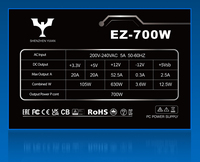 Alimentation PC Modulaire EZ 700 700W de Haute Qualité à Prix d'Usine en Gros, Interface 8 broches 24 broches pour Utilisation au Bureau et Applications de Bureau