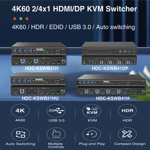 Commutateur <span class=keywords><strong>KVM</strong></span> USB 3.0 en métal 4K pour HDMI, boîtier de commutation USB 2x1 pour <span class=keywords><strong>PC</strong></span> - Product Image 5