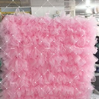 Mur de toile de fond en tulle scintillant Muwei, panneau de fond en maille 3D moelleux pour décoration de mariage, anniversaire, événement, photomaton