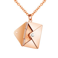 Nouveaux designs 2025 – Colliers personnalisables en acier inoxydable, colliers enveloppes, collier enveloppe vierge, collier d'amour