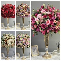 Hochzeits-Blumenkugel Tischdekoration Seiden-Rote-Rosen Künstliche Blumenkugeln für Hochzeitstisch-Dekorationen Party-Event-Dekor