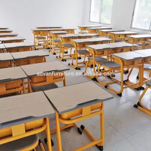 Confortable étudiant moderne enfants étude bureau unique et chaise meubles de classe chaise en fer bureau et chaise d'école primaire