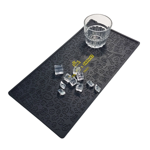 Two Tone <b>Bar</b> <b>Mat</b> Silicone PVC Design Counter <b>Mat</b> Modern Color Block Spill Pad Kitchen Decor <b>Mat</b> Stain Resistant - Product Image 2