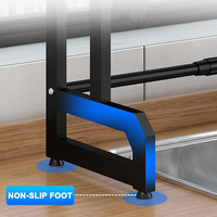 Égouttoir à vaisselle à 2 niveaux en acier inoxydable à poser sur l'évier avec supports pour la vaisselle, pour le rangement de l'évier de cuisine et de salle de bain