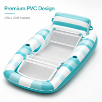 Fauteuil gonflable de piscine pour adultes, flotteur de piscine en PVC avec appui-tête surélevé et accoudoirs, idéal pour les centres de villégiature, personnalisable OEM