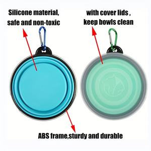 Tazón de Viaje Plegable de Silicona para Perros y Gatos con Tapa, Ligero y Fácil de Limpiar, para Camping y Uso al Aire Libre - Product Image 4