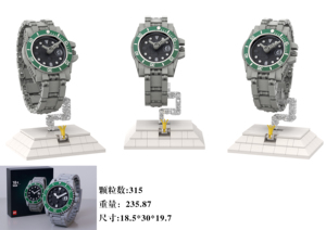 Thiết Kế Sang Trọng Của Người Đàn Ông Cơ Khí Xây Dựng Đồng Hồ Thiết Lập Với Con Trỏ-Phong Cách Hiển Thị Kỹ Thuật Số Quay Số Của Người Đàn Ông Đồng Hồ Xây Dựng Khối Đồ Chơi Thiết Lập - Product Image 4