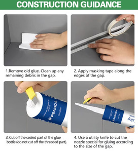 Mastic silicone acrylique transparent OEM, prix de gros, mélange acrylique, mastic silicone - Product Image 4