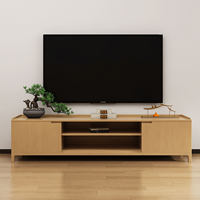 Meuble TV en bois massif de style nordique, luxe léger, minimaliste japonais, combinaison table basse pour appartement et maison