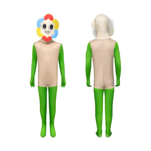 Costume de cosplay Dandy's World pour enfants, combinaison unisexe rouge avec masque et haut vert - Product Image 3