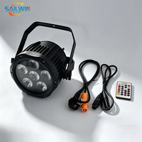 SAILWIN Projecteur de Scène DJ 6x18W RGBAW+UV avec Télécommande WIFI Sans Fil, Étanche, Alimenté par Batterie, Lumière LED Par pour DJ, Concert, Mariage, Événement