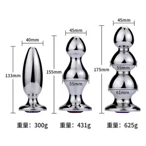 Guangzhou Lontop Produtos Sexuais Eróticos Adultos 3 Pçs/Set Metal Plug Anal Brinquedo Sexual Massagem Anal Masculino Mulheres Masturbação