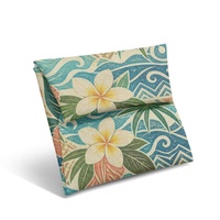 Porte-cartes pliable personnalisé avec imprimé floral Hibiscus des Fidji en PU pour cartes, pièces de monnaie et espèces