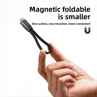 Langsung Dari Produsen Kabel Daya Magnetik Pengisian Cepat Tipe-C Berukuran Mini, Kabel Pipih Terjalin untuk Ponsel dan Tablet