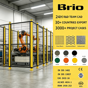 Barrière de sécurité verrouillable Brio Logistics pour la protection des robots de tri et l'isolation des zones de circulation des robots <span class=keywords><strong>AGV</strong></span> en entrepôt - Product Image 1