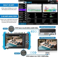 جهاز اختبار كاميرات المراقبة مقاس 7 بوصات IPC-9800 MOVTADHS Pro مع شاشة لمس IPS تدعم كاميرات HD-TVI وHD-CVI وAHD وSDI وIP