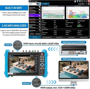 Testeur de caméra de vidéosurveillance de 7 pouces IPC-9800 moniteur à écran tactile IPS MOVTADHS Pro avec caméra IP AHD SDI HD-TVI HD-CVI - Product Image 3
