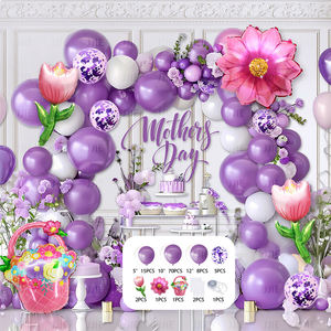 Kit d'arche de ballons en latex rose pour décoration de fête avec ballon cœur en feuille d'aluminium pour la fête des mères - Product Image 4
