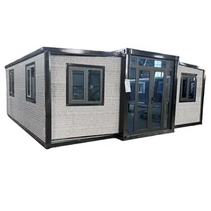 Çin kullanılan lüks modüler katlanır Flatpack prefabrik mobil Van bahçe ofis tasarım ev 20ft uzatılabilir kargo konteyneri