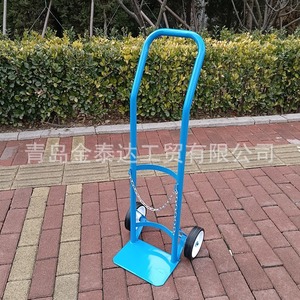 Chariot pour bouteille de gaz simple, 2 roues, bleu lac, robuste, usage industriel, en fer, véhicule utilitaire léger - Product Image 4