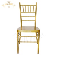 Chaises Chiavari en métal doré pour mariage, empilables, vente en gros à prix réduit