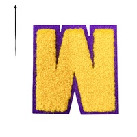 Patchs en chenille de haute qualité avec lettres, brodés, colorés, en tissu toile, avec sequins, modèle OEM, thermocollants pour vêtements, vente en gros