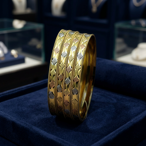 Venta al por mayor 3 Tone Gold Plated Forming Bangle, Multi Tone Gold Bangles, Fashion Bangles Jewelry, Tri Color Bangles, 3 Tone Jewelry - Product Image 5