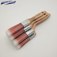 Pinceau Anst 1-4 pouces, plat, à usage général, avec manche en bois cannelé, en filament de polyester, pour une finition lisse, pinceau de peinture industriel/bricolage OEM