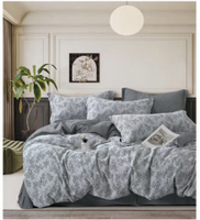 Parure de lit jacquard grande taille en fil teint lavé 60S de haute qualité, quatre pièces, avec housse de couette et taies d'oreiller pour maisons et dortoirs