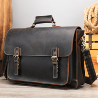 MARRANT Vintage Crazy Horse porte-documents en cuir véritable fait à la main 17 pouces pochette pour ordinateur portable en cuir sac de messager hommes porte-documents