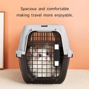 Caja de transporte de plástico para perros aprobada por envío aéreo con asa, jaulas para mascotas, bolsa de transporte y jaulas para casas de viaje con puerta de Metal - Product Image 2