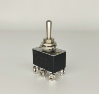 Interrupteur à bascule DPDT 6 broches Renew RT-S6-22B 6A 250 VAC, bornes à vis, matériau métallique, configuration marche-marche, IP40, certifié CE/CQC