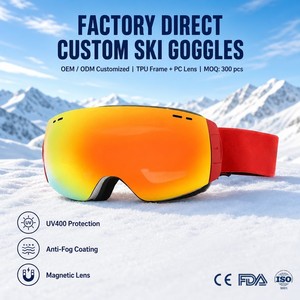 Gafas de Esquí Magnéticas con Logotipo Personalizado, Antivaho, UV400, Gafas de Snowboard con Montura de TPU, Resistentes al Viento, Gafas Deportivas, Venta al Por Mayor de Fábrica - Product Image 1