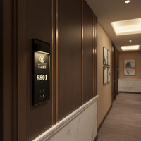 Nouveau 2026 RFQprint Plaque de porte électronique LED d'hôtel personnalisée vérifiée, avec interrupteur tactile, sonnette de buanderie et affichage de numéro de chambre, design moderne