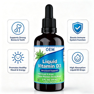 <strong>Liquid</strong> <strong>Vitamin</strong> D3 Drops 400 IU Per 4 Drops Structural Support 2 Fl oz 59 mL Dietary Supplement - Product Image 4