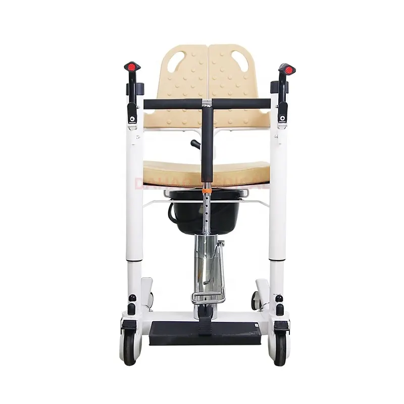 4 In 1 cep duş engelli hasta felç hidrolik kaldırma Transfer sandalye tuvalet banyo tekerlekli sandalye ile Commode