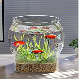 Haushalts-Aquarium mit Sockel, Rundbauchig, Transparentes, Hochauflösendes Acrylmaterial - Product Image 4