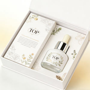 Bouteille en verre vide ronde rechargeable, blanche brillante, pour emballage cosmétique, bouteille d'huile essentielle - Product Image 1