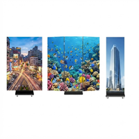 Pantalla LED Digital HD Plegable Ultraligera P1.53, Póster LED de Tres Pliegues y Doble Cara, 3840Hz, para Exhibiciones en Ferias Comerciales
