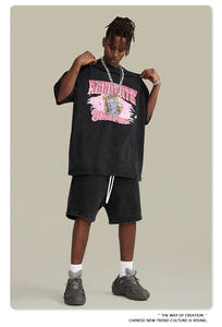 Camiseta Unisex Personalizable de Estilo Urbano con Estampado Digital de Dibujos Animados, 100% Algodón, Cuello Redondo, Lavada, Ajuste Holgado, Retro y Cómoda - Product Image 2