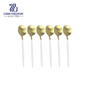 Jieyang usine personnalisé couverts en acier inoxydable <span class=keywords><strong>Portugal</strong></span> Style mat fini or Royal Long manche café Latte cuillère - Product Image 5